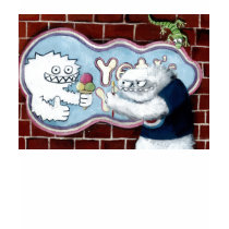 Cartoon Yeti and his Logo t-shirts