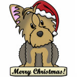 Cartoon Yorkie Christmas Ornament photo sculptures