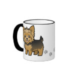Cartoon Yorkshire Terrier (short hair no bow) Ringer Mug