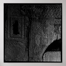Carved fireplace stone print