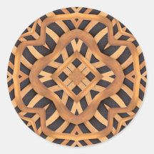 Carved Wooden Motif Sticker