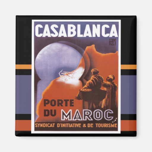 Casablanca Tourism Vintage Magnet