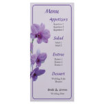 Cascade of Purple Orchids Menu Rack Card Design