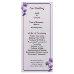 Cascade of Purple Orchids Wedding Program Personalized Rack Card