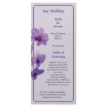 Cascade of Purple Orchids Wedding Program Personalized Rack Card