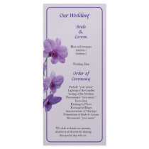 Cascade of Purple Orchids Wedding Program Personalized Rack Card