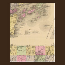 Casco Bay Map postcards