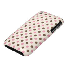 Case/Cover - girly pink and brown polka dots iPhone 3 Case-Mate Case