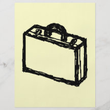 Case Sketch. Black and Cream. Suitcase, Briefcase Full Colour Flyer