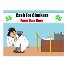 Cash For Clunkers Husband and Wife Postcard