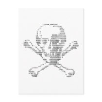 Cash Skull from Jolly Roger ascii art Postcards