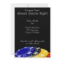 Casino Chips Party Invitations