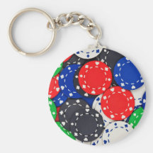 Casino poker chips keychains