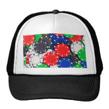 Casino poker chips mesh hats