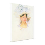 Cassatt - Ellen Mary Cassat with large blue hat Canvas Prints
