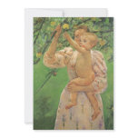 Cassatt's Child Picking Fruit invitations