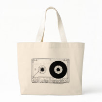 cassette retro graphic vintage t-shirt casette canvas bag