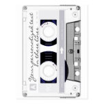 Cassette tape - white - post card
