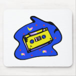 Cassette Tape Yellow and Blue Mousepad