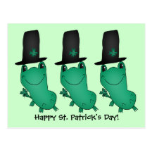 Cassie's St. Patrick's Day frog with shamrock Postcard