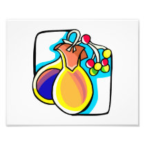 Castanets and berries, yellow and blue image