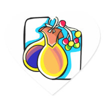 Castanets and berries, yellow and blue image stickers