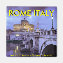 Castel Sant'Angelo and Bridge, Rome, Italy Magnets