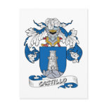 Castillo Family Crest postcards