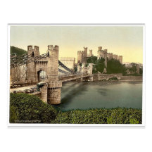 Castle and suspension bridge, Conway (i.e. Conwy), Postcards