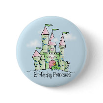 Castle Birthday Princess Pinback Button