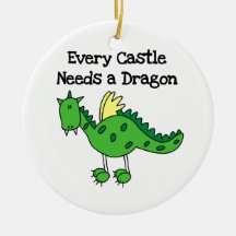 Castle Dragon Christmas Ornament