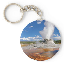 Castle Geyser Eruption Yellowstone National Park. Keychain