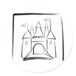 Castle Illustration with Drawbridge stickers