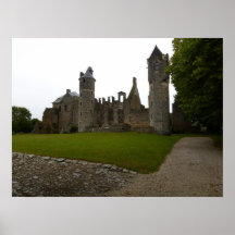 Castle Ruins somewhere in Normandie France Afdruk