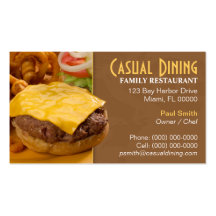 Casual Dining Restaurant Business Card