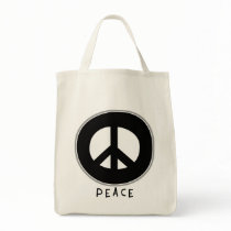 Casual Peace Sign Black Bag