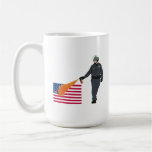 Casual Pepper Spray Cop with Flag in Colour Mug