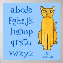 Cat - ABC, Alphabet. Poster