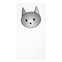 Cat. Adorable Grey Kitty Design. Photo Card Template