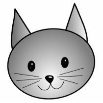Cat. Adorable Grey Kitty Design. Photo Cut Outs