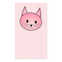 Cat. Adorable pretty pink kitty. Business Card