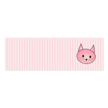 Cat. Adorable pretty pink kitty. Business Card Templates