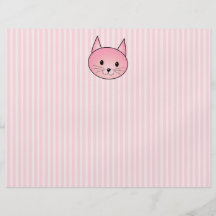 Cat. Adorable pretty pink kitty. Flyers