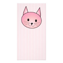 Cat. Adorable pretty pink kitty. Photo Card
