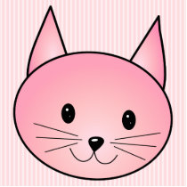Cat. Adorable pretty pink kitty. Photo Cutout