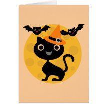 Cat and Bats Halloween T-shirts and Gifts Cards