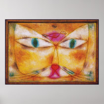 Cat and Bird - Abstract Art Poster Print