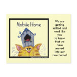 Cat and Bird House "Mobile Home" Postcard