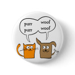 cat and dog pinback button