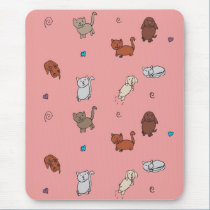 Cat and Dog Drawing Mousepad mousepads